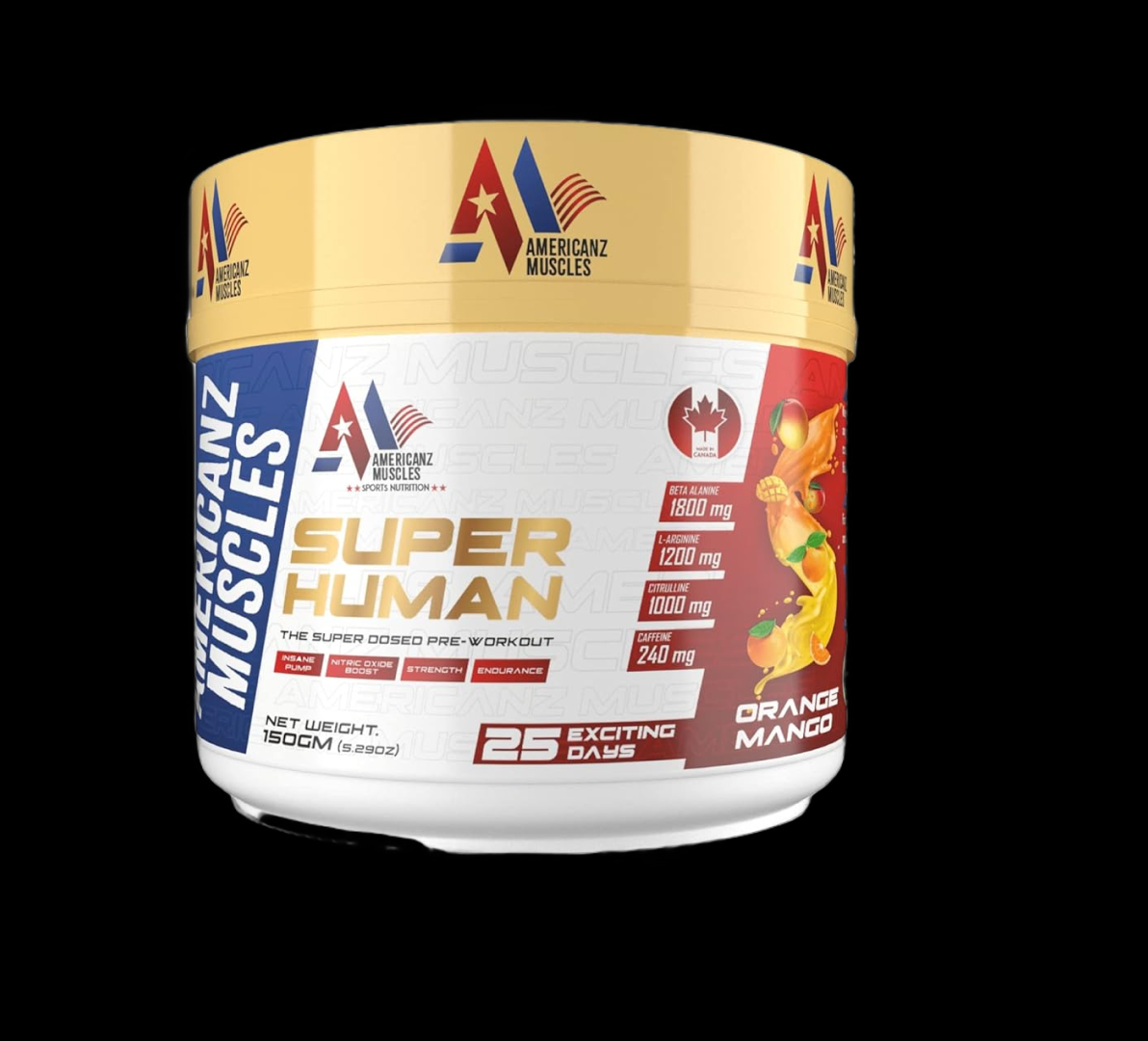 Americanz Muscles Super Human Pre-Workout – Orange Mango